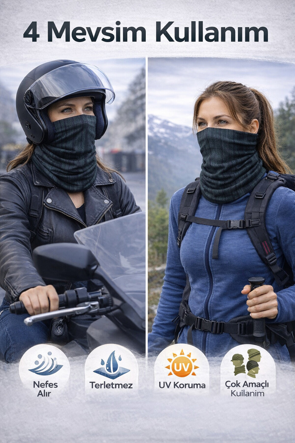Termal Buff Boyunluk – UV Korumalı, Seamless | Motorsiklet & Outdoor