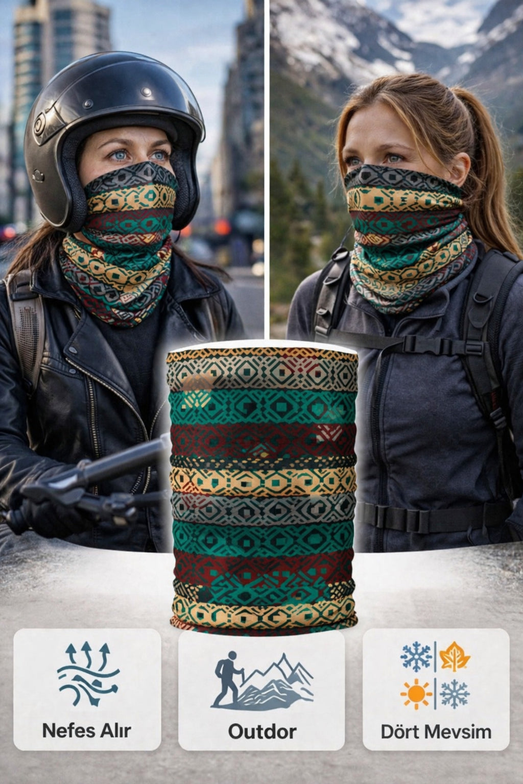 Termal Buff Boyunluk – UV Korumalı, Seamless | Motorsiklet & Outdoor