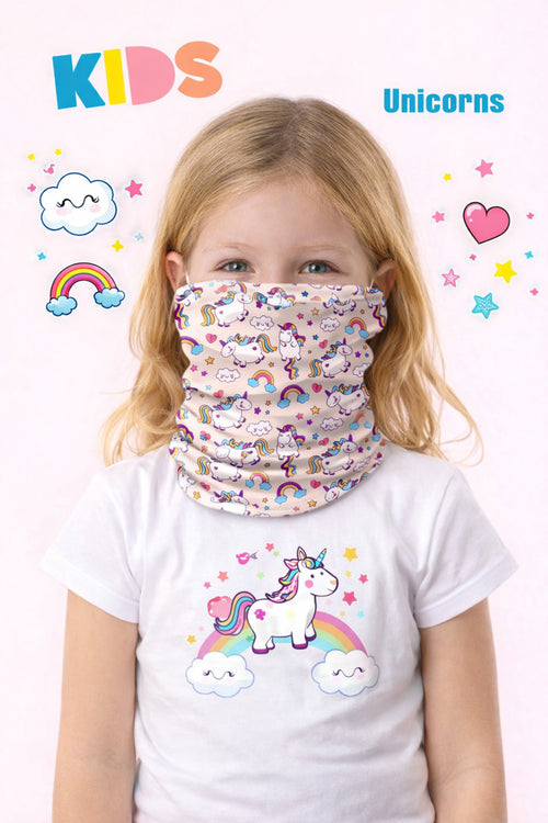 Kız Çocuk Unicorn Buff Boyunluk – UV Korumalı, Oeko-Tex Sertifikalı