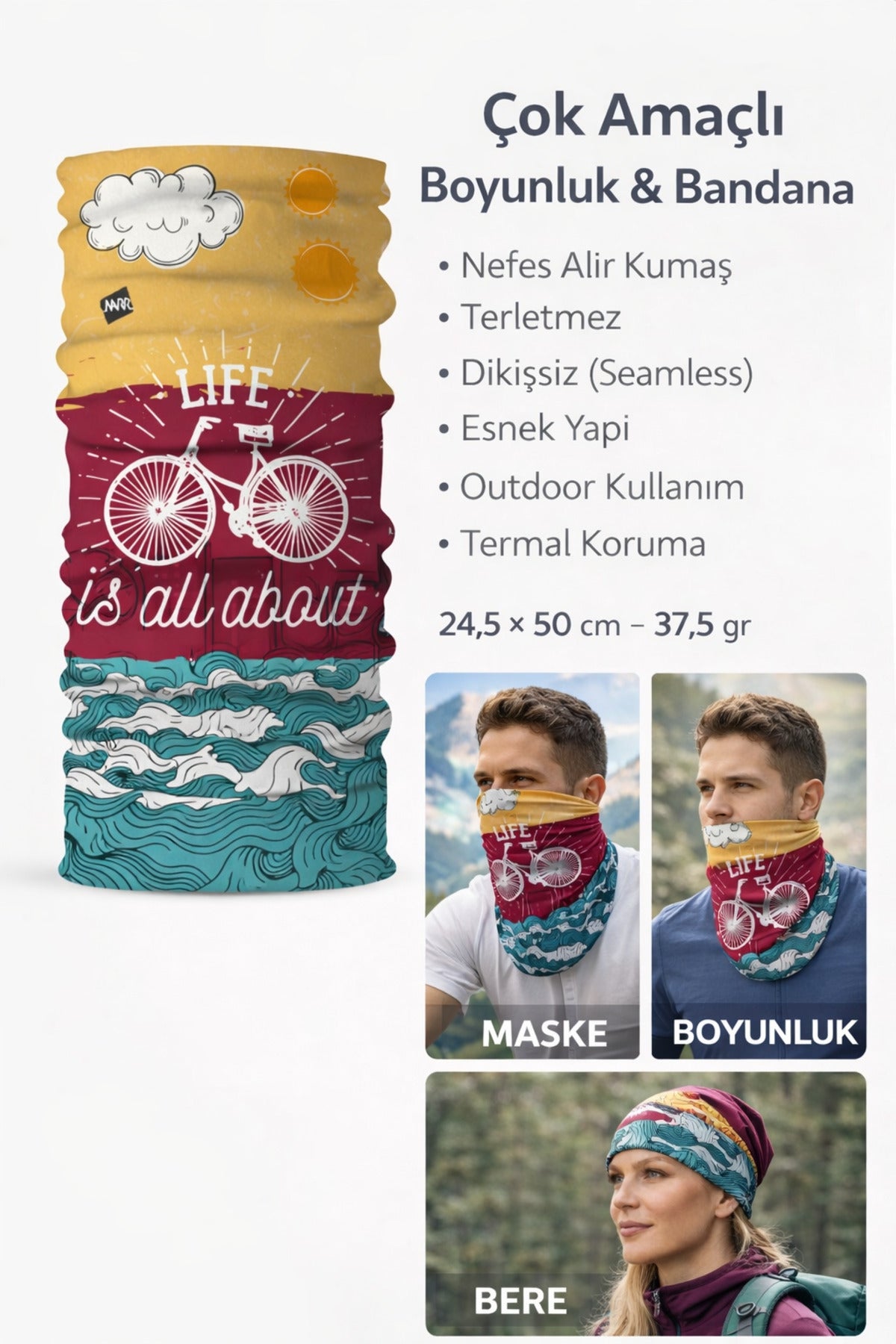 UV Korumalı Termal Buff Boyunluk – Motorsiklet, Bisiklet & Koşu